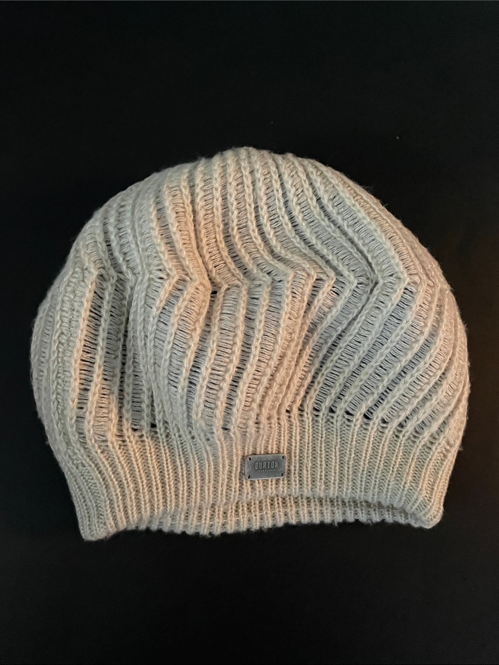 BURTON Girl’s Cream Open Knit Ribbed Style Fleece-Lined Cute Beret Toque Hat